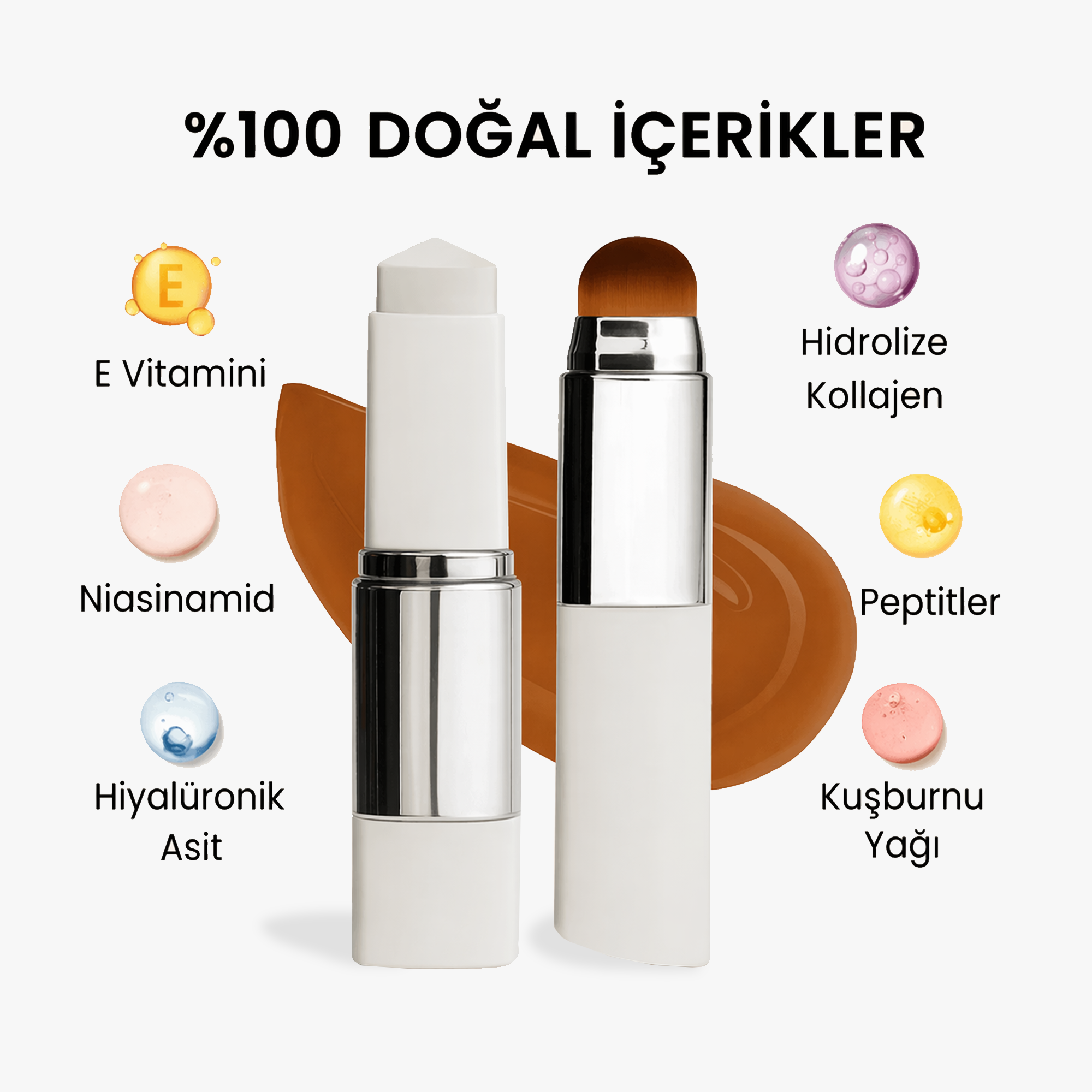 Dahili Fırçalı 2’si 1 Arada Fondöten